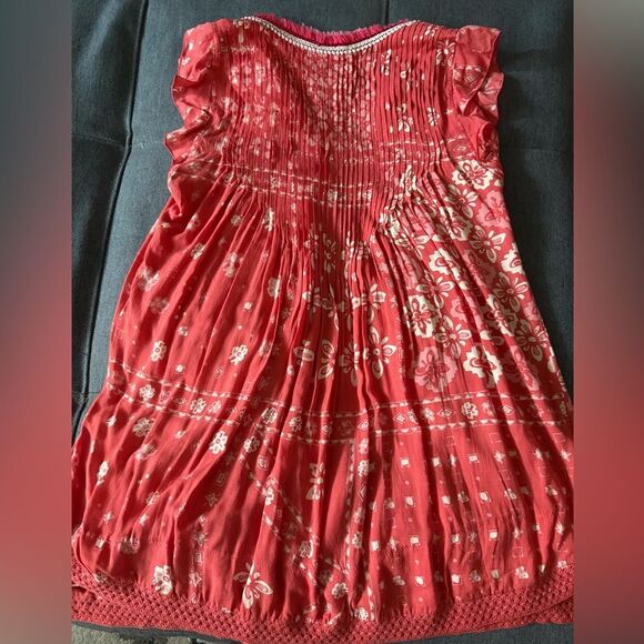 Poupette St Barth Girls Sasha Lace Trimmed Mini Dress Pink Floral. Size XL. - Picture 4 of 7